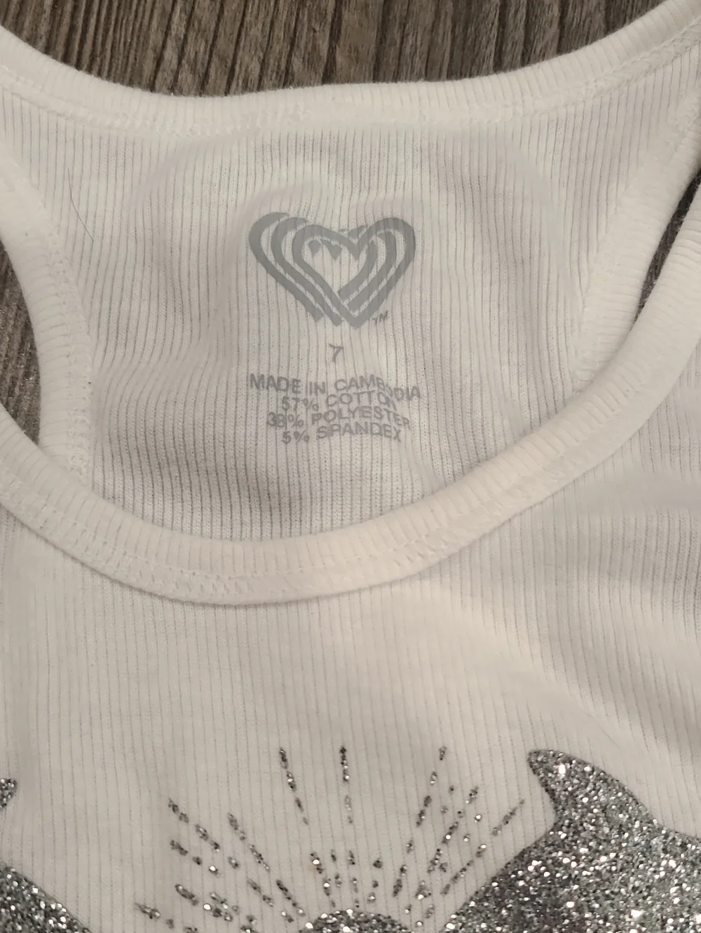 Justice White Glitter Dolphin Tank w/ Light Gray Heather Shorts Size Medium 7/8